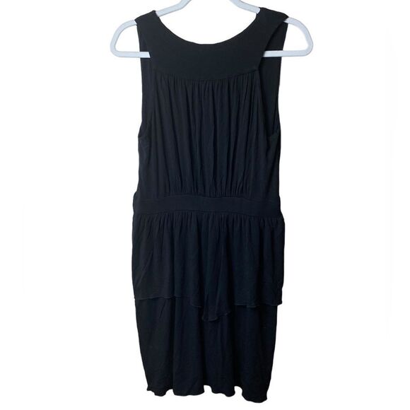 Joseph Ribkoff Wm’s Sz 10 Black Sleeveless Ruffled V Neck Buckle Fitted Dress - Picture 4 of 5
